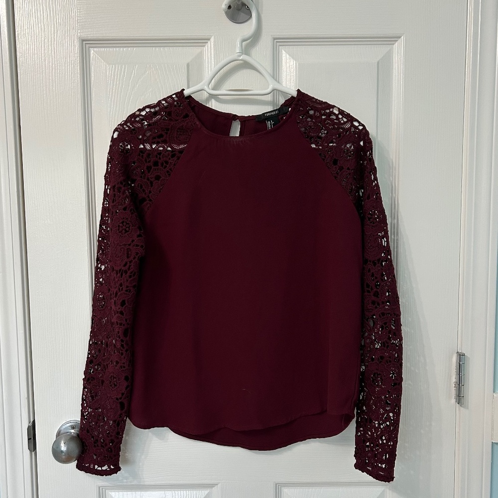 Forever 21 Blouse - burgundy size small